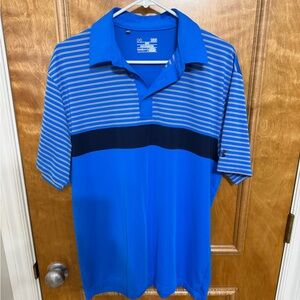 Under Armour Blue and Gray Striped Polo Shirt